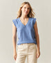 Women's Premium Slub Cap Sleeve V-Neck