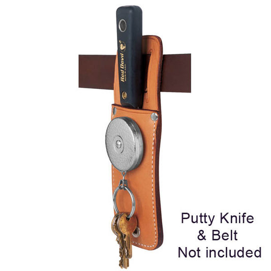 Key-Bak Model #9 - 24 Inch Chain Retractor with Leather Tool Pouch