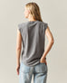 Women's Premium Slub Cap Sleeve V-Neck