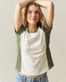 Women's Premium Slub Colorblock Crew Tee
